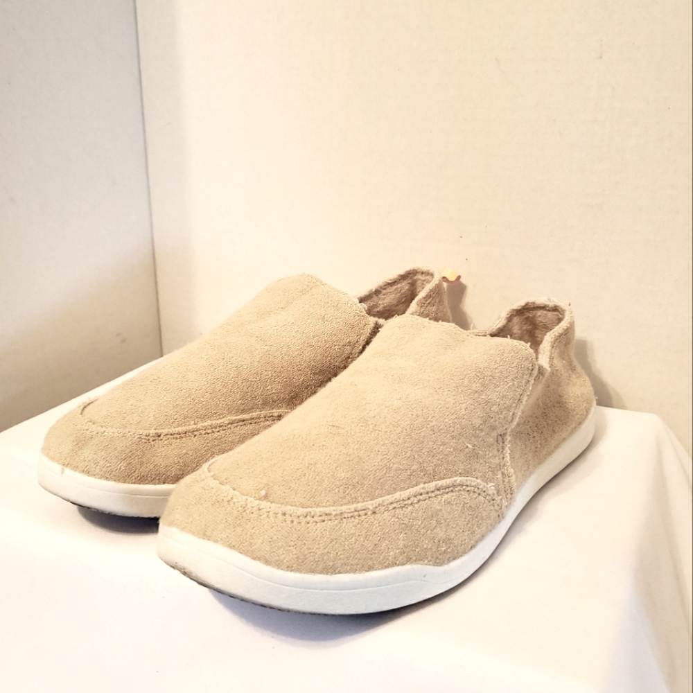 Vionic Beach Malibu Tan Terry Cloth Slip-on Beach Shoes Size: 8.5 - Picture 7 of 12